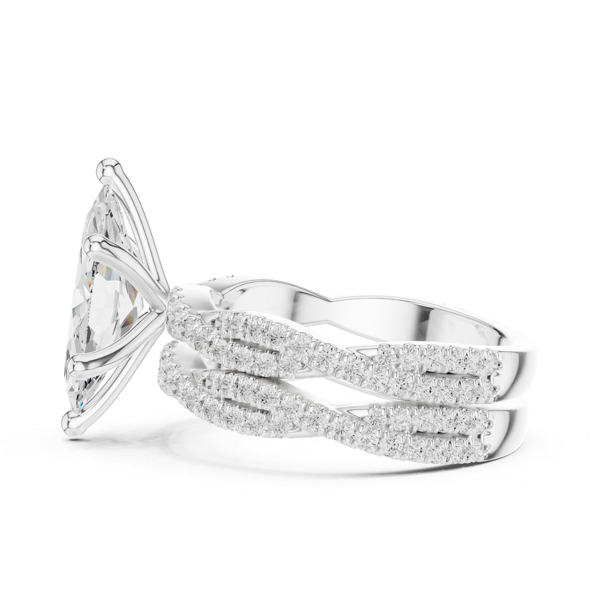 Marquise Twist Lab Grown Diamond Engagement Ring