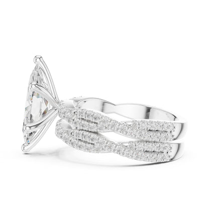 Marquise Twist Lab Grown Diamond Engagement Ring