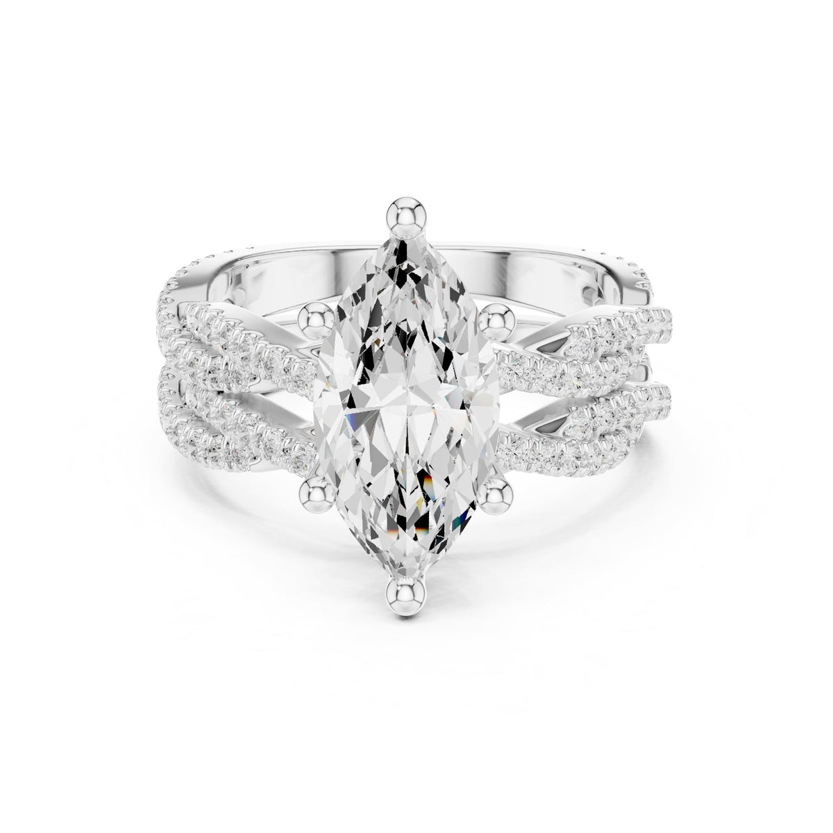 Marquise Twist Lab Grown Diamond Engagement Ring