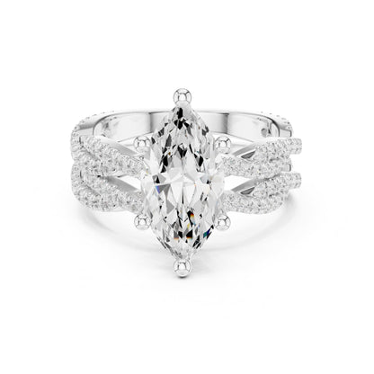 Marquise Twist Lab Grown Diamond Engagement Ring
