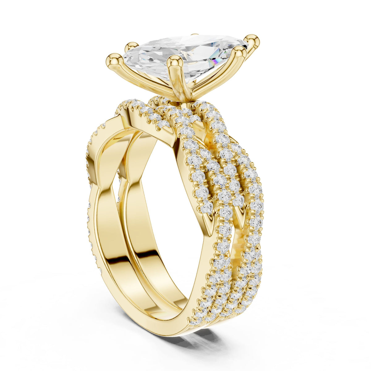Marquise Twist Lab Grown Diamond Engagement Ring