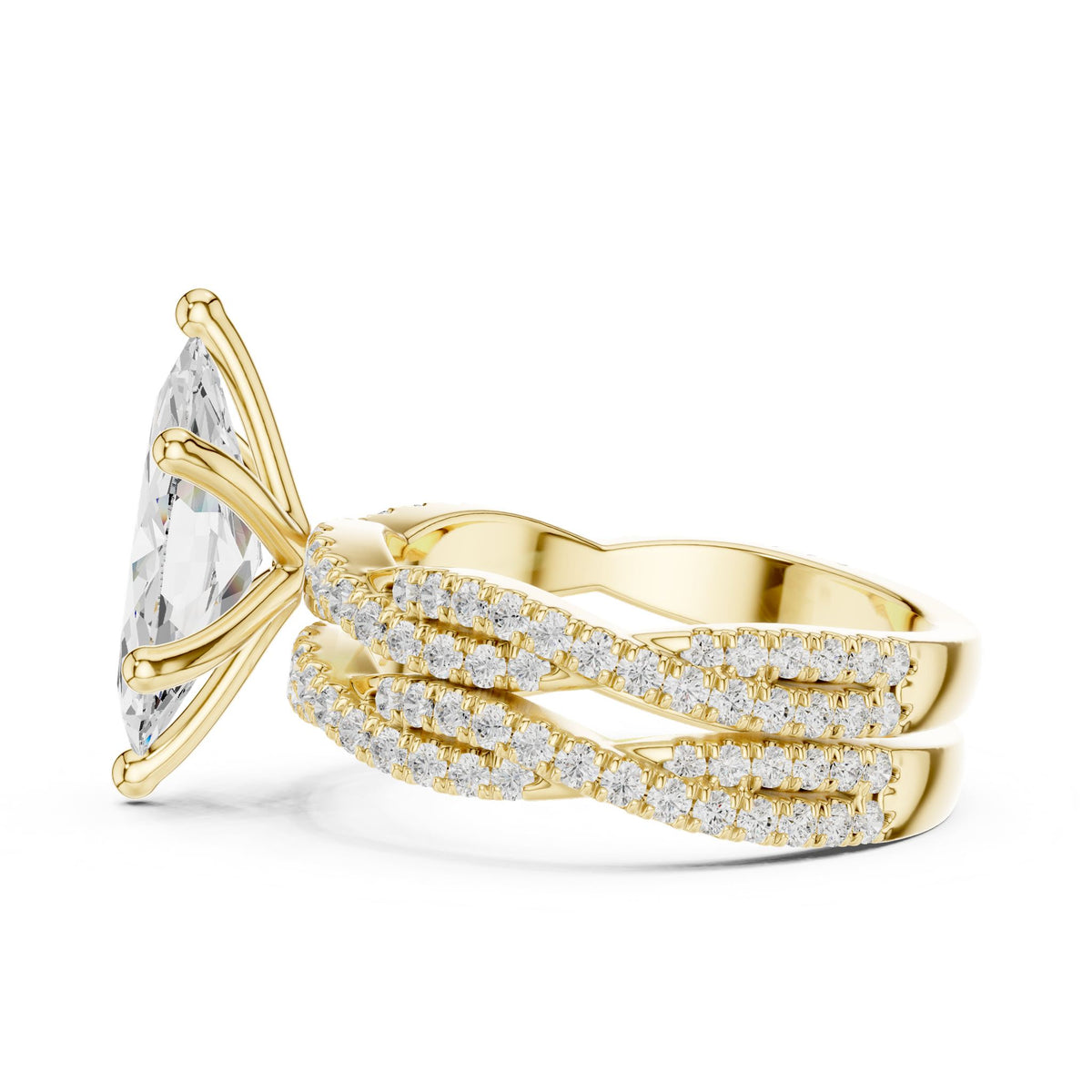 Marquise Twist Lab Grown Diamond Engagement Ring