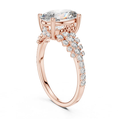 Oval Accented Lab Grown Diamond Engagement Ring