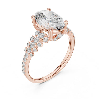 Oval Accented Lab Grown Diamond Engagement Ring
