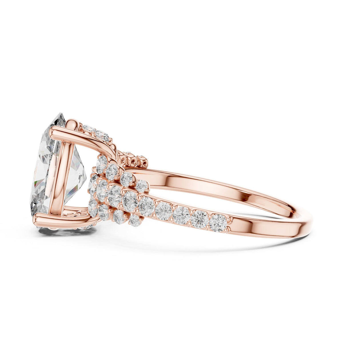 Oval Accented Lab Grown Diamond Engagement Ring