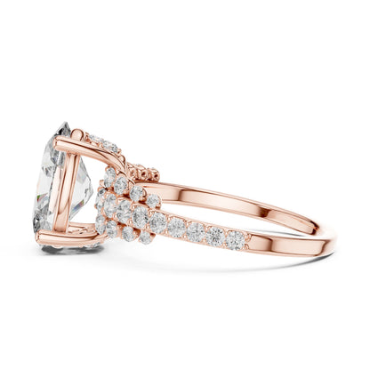Oval Accented Lab Grown Diamond Engagement Ring
