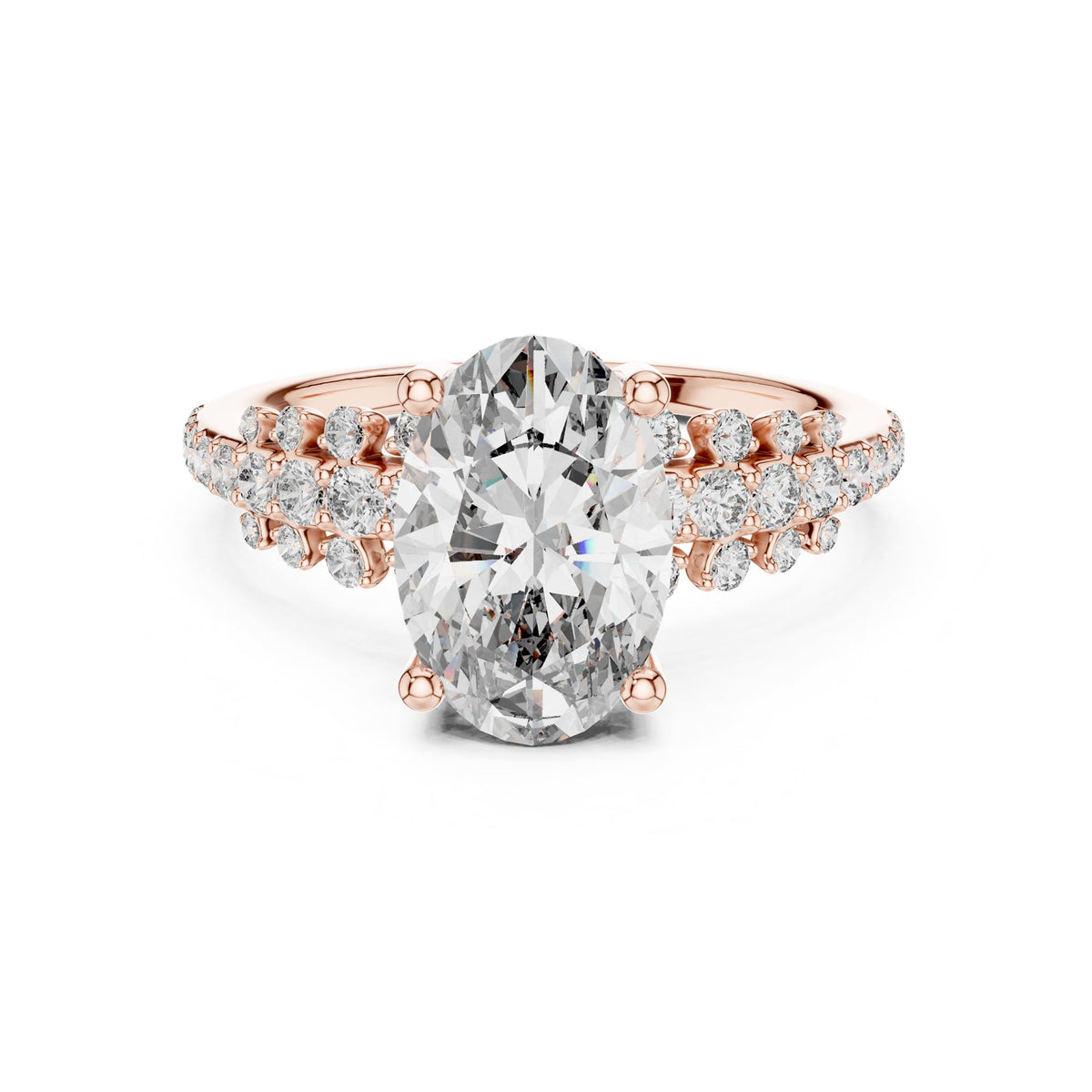 Oval Accented Lab Grown Diamond Engagement Ring