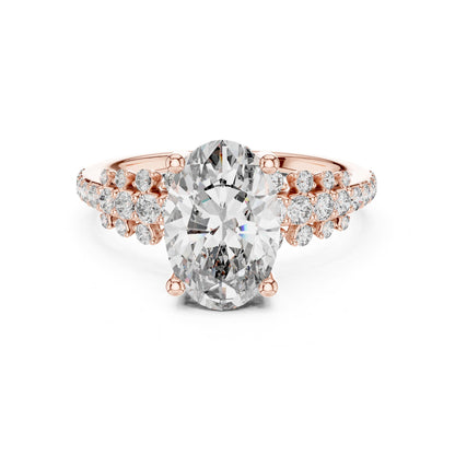 Oval Accented Lab Grown Diamond Engagement Ring