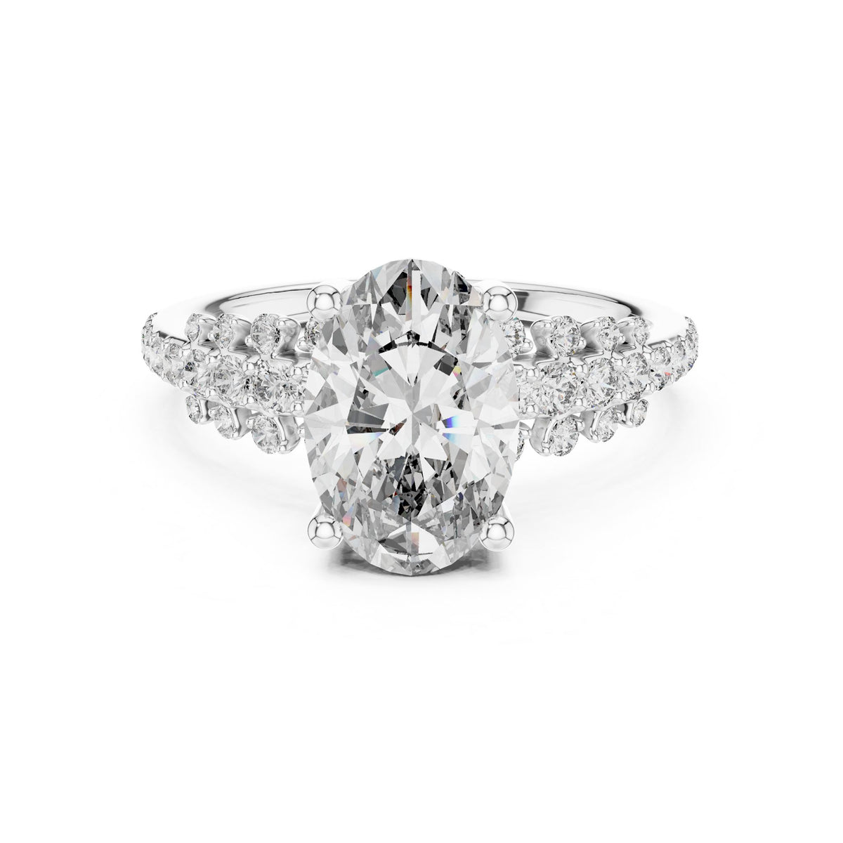 Oval Accented Lab Grown Diamond Engagement Ring