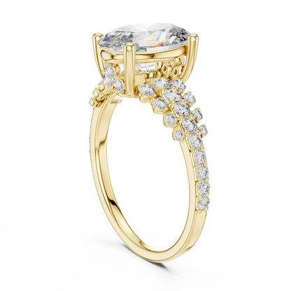 Oval Accented Lab Grown Diamond Engagement Ring