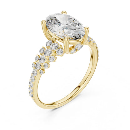Oval Accented Lab Grown Diamond Engagement Ring