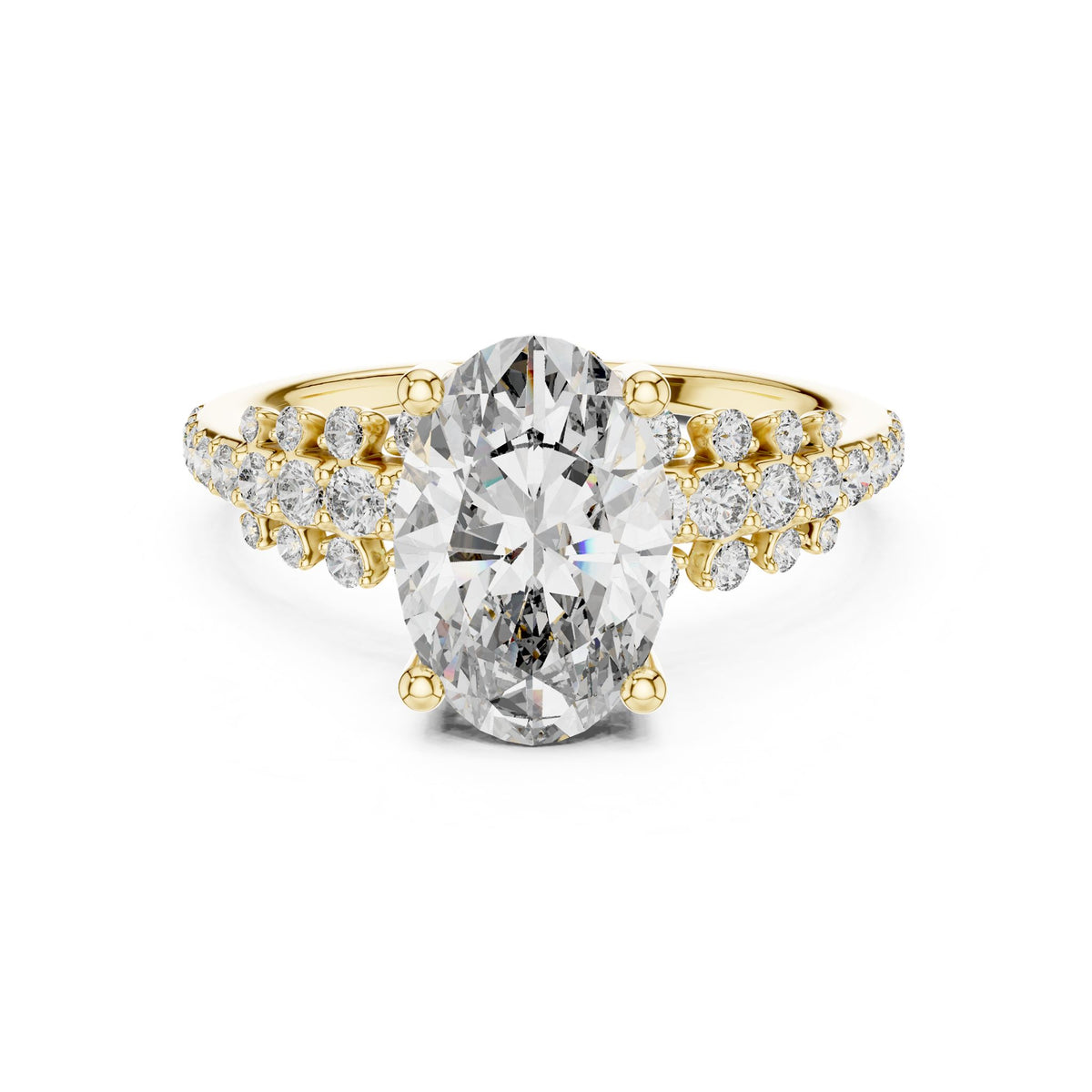 Oval Accented Lab Grown Diamond Engagement Ring
