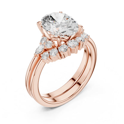 Oval Accented Lab Grown Diamond Engagement Ring