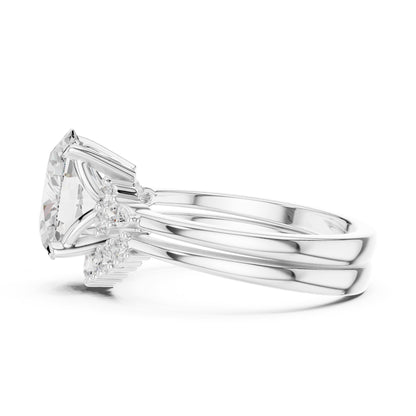 Oval Accented Lab Grown Diamond Engagement Ring