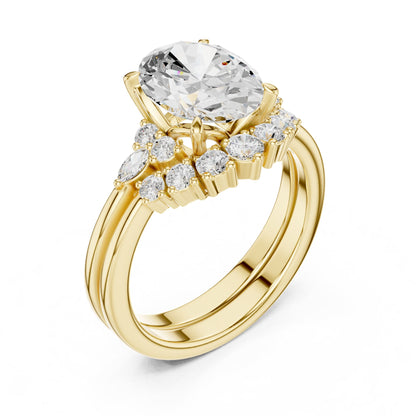 Oval Accented Lab Grown Diamond Engagement Ring