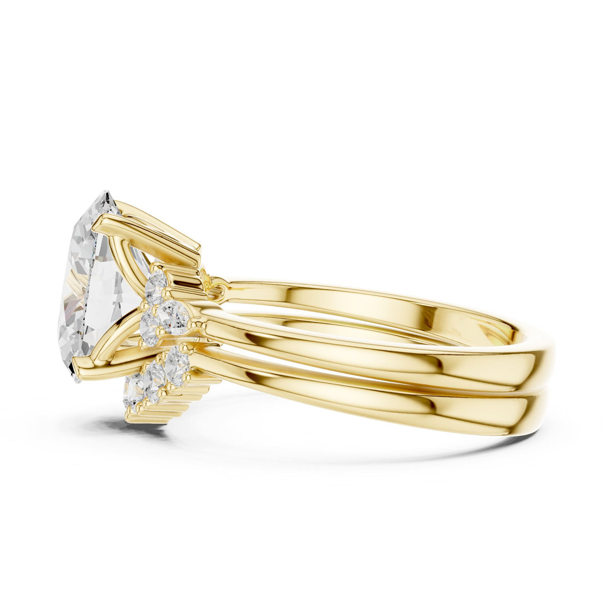 Oval Accented Lab Grown Diamond Engagement Ring