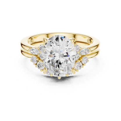 Oval Accented Lab Grown Diamond Engagement Ring