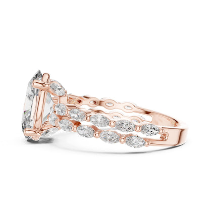 Oval Accented Lab Grown Diamond Engagement Ring