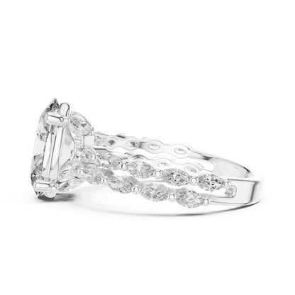 Oval Accented Lab Grown Diamond Engagement Ring