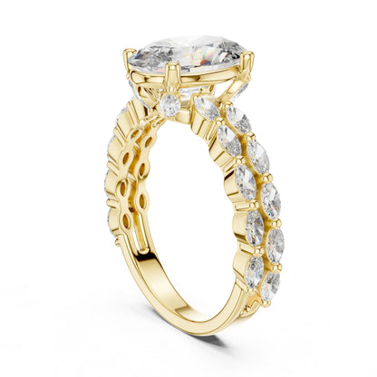 Oval Accented Lab Grown Diamond Engagement Ring