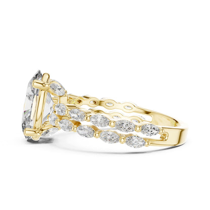 Oval Accented Lab Grown Diamond Engagement Ring