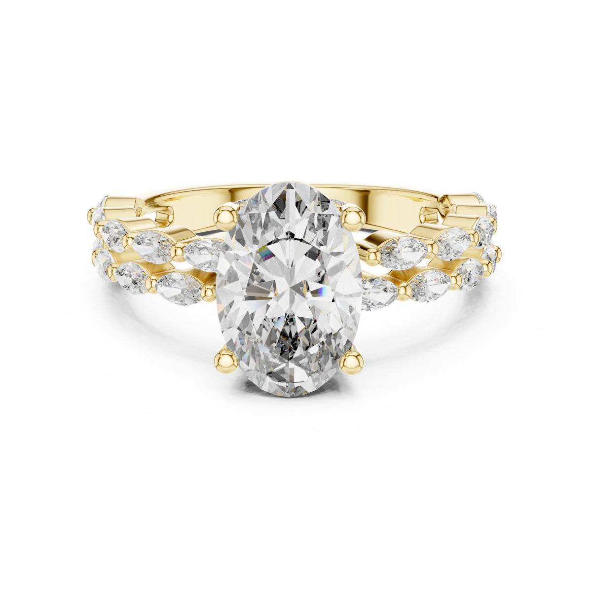 Oval Accented Lab Grown Diamond Engagement Ring
