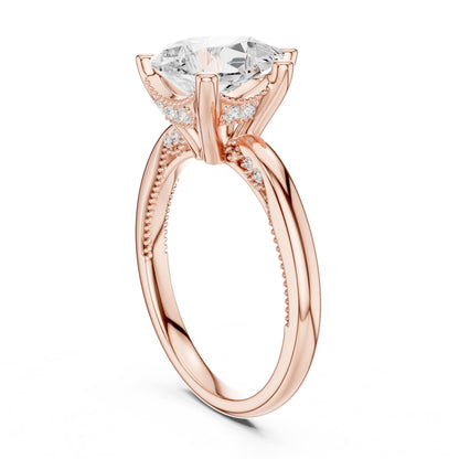 Oval Accented Lab Grown Diamond Engagement Ring