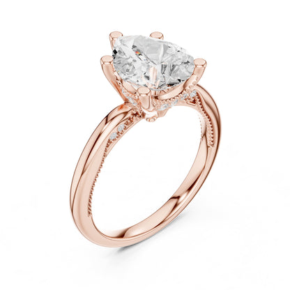 Oval Accented Lab Grown Diamond Engagement Ring