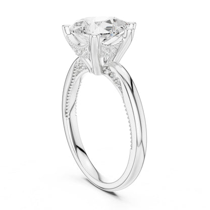Oval Accented Lab Grown Diamond Engagement Ring