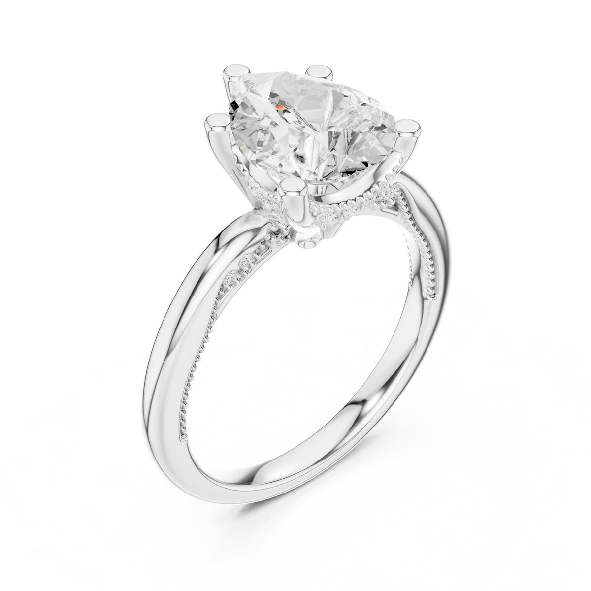 Oval Accented Lab Grown Diamond Engagement Ring