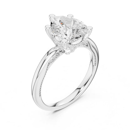 Oval Accented Lab Grown Diamond Engagement Ring