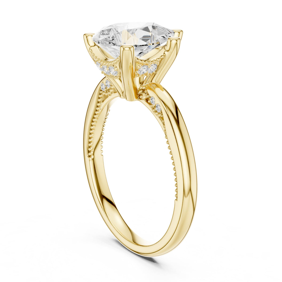 Oval Accented Lab Grown Diamond Engagement Ring