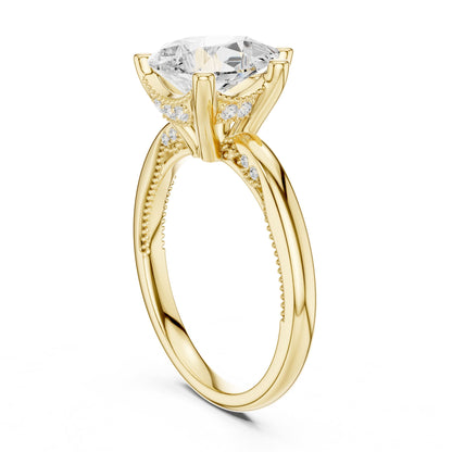 Oval Accented Lab Grown Diamond Engagement Ring