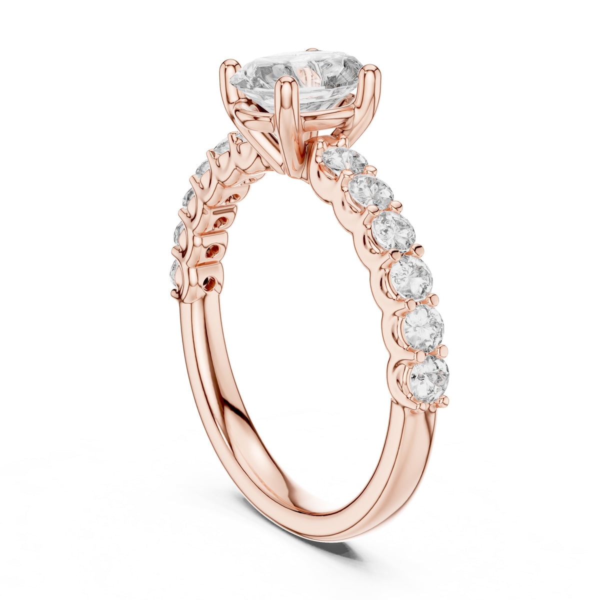 Oval Accented Lab Grown Diamond Engagement Ring