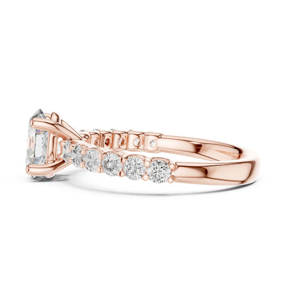 Oval Accented Lab Grown Diamond Engagement Ring