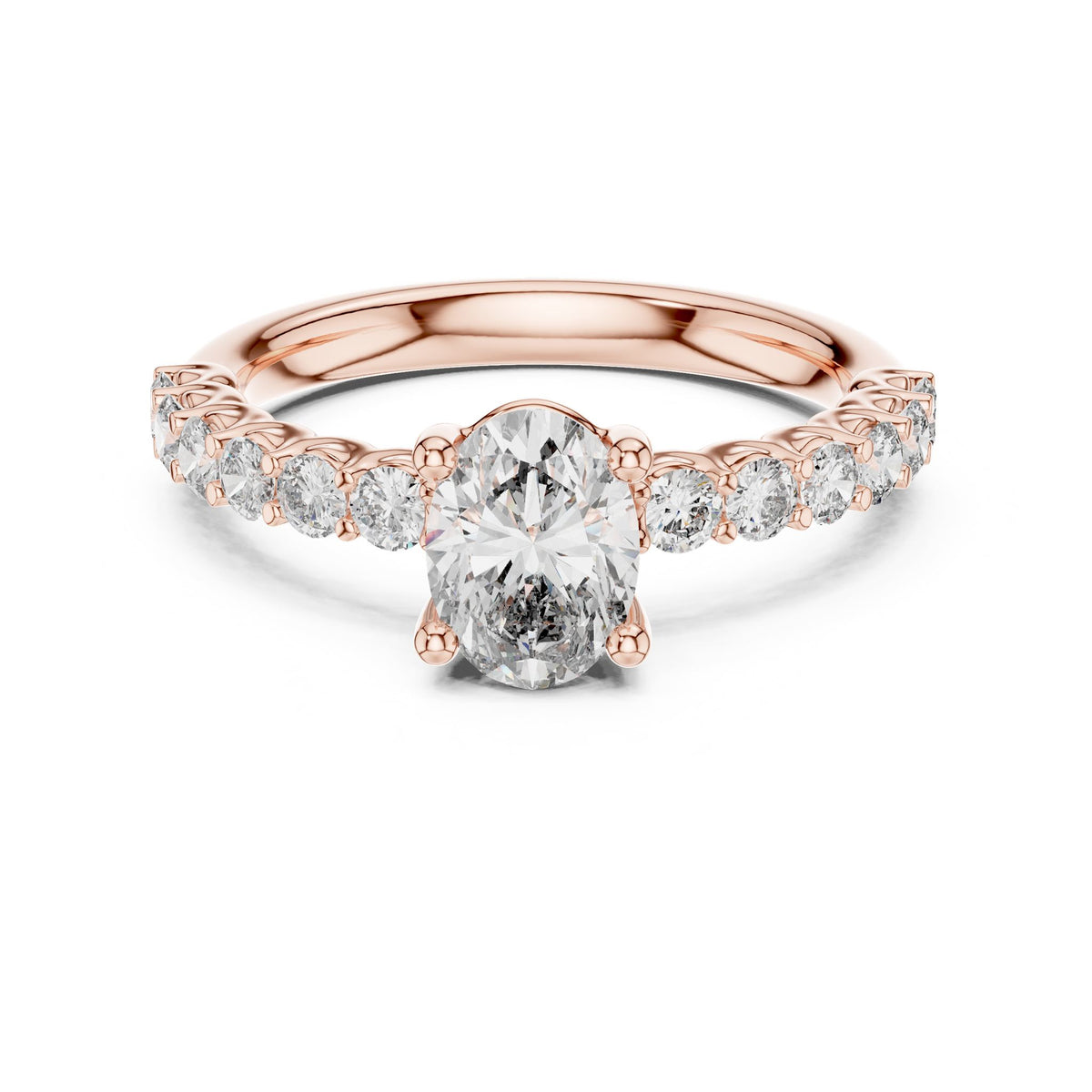 Oval Accented Lab Grown Diamond Engagement Ring