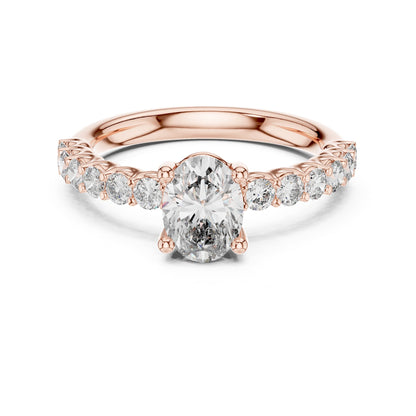Oval Accented Lab Grown Diamond Engagement Ring