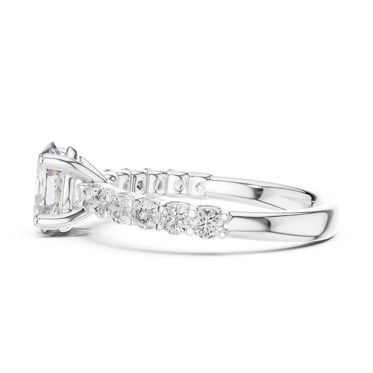 Oval Accented Lab Grown Diamond Engagement Ring