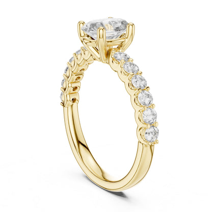 Oval Accented Lab Grown Diamond Engagement Ring
