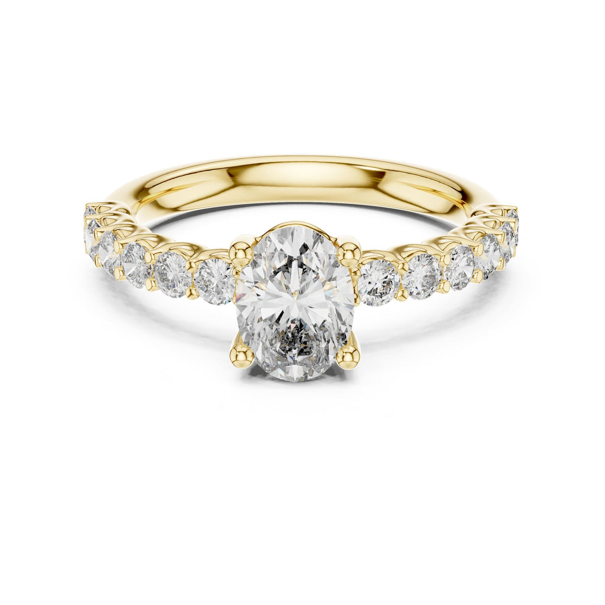 Oval Accented Lab Grown Diamond Engagement Ring