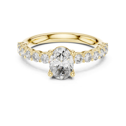 Oval Accented Lab Grown Diamond Engagement Ring