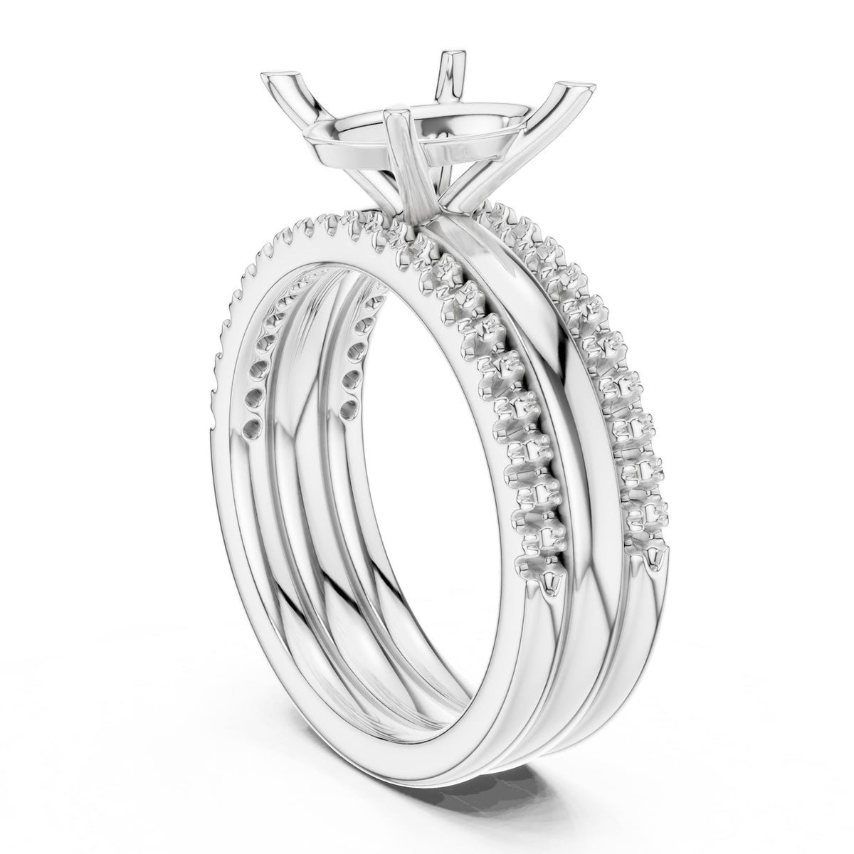 Oval Accented Lab Grown Diamond Engagement Ring