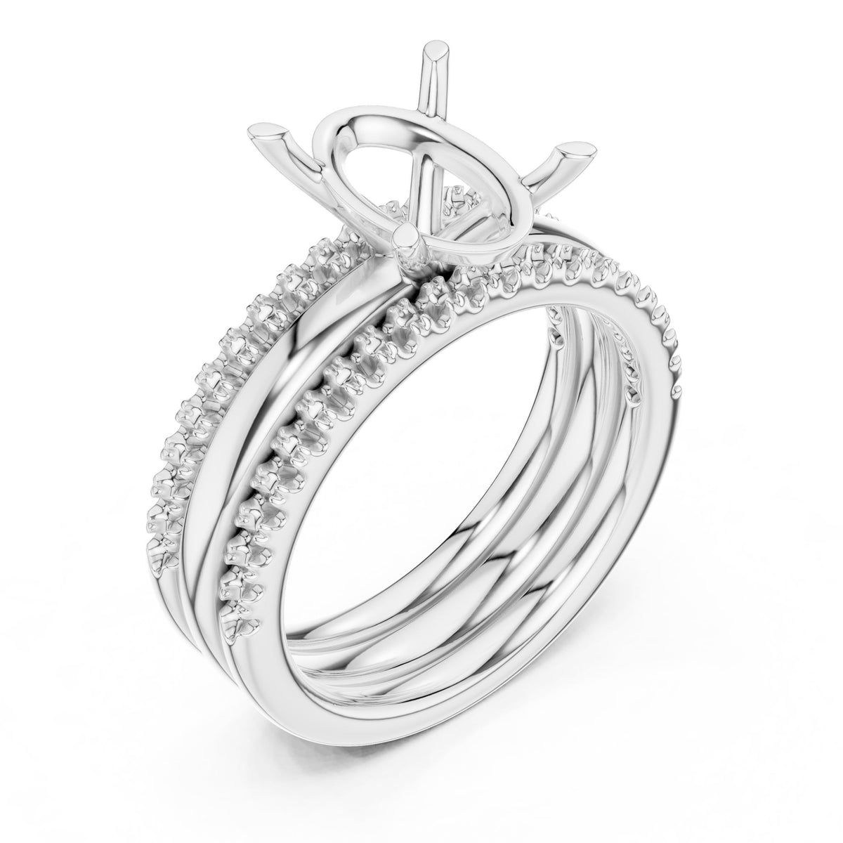 Oval Accented Lab Grown Diamond Engagement Ring