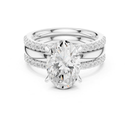 Oval Accented Lab Grown Diamond Engagement Ring