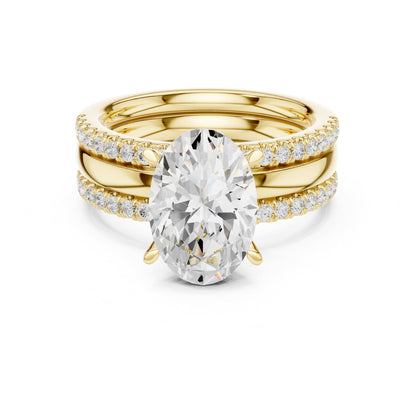 Oval Accented Lab Grown Diamond Engagement Ring