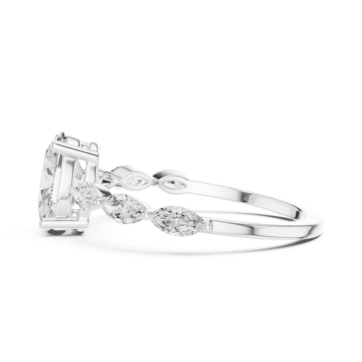 Oval Accented Lab Grown Diamond Engagement Ring