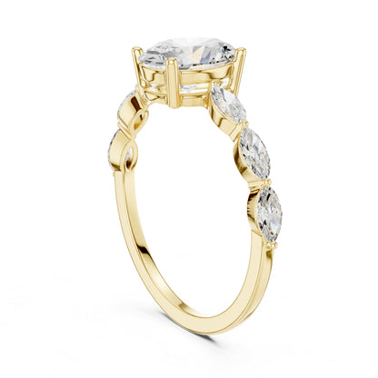Oval Accented Lab Grown Diamond Engagement Ring