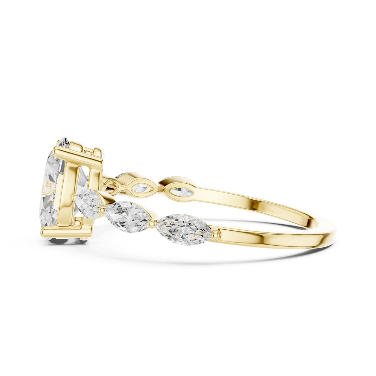 Oval Accented Lab Grown Diamond Engagement Ring