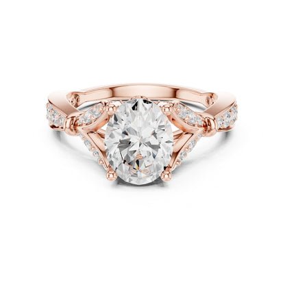 Oval Accented Lab Grown Diamond Engagement Ring
