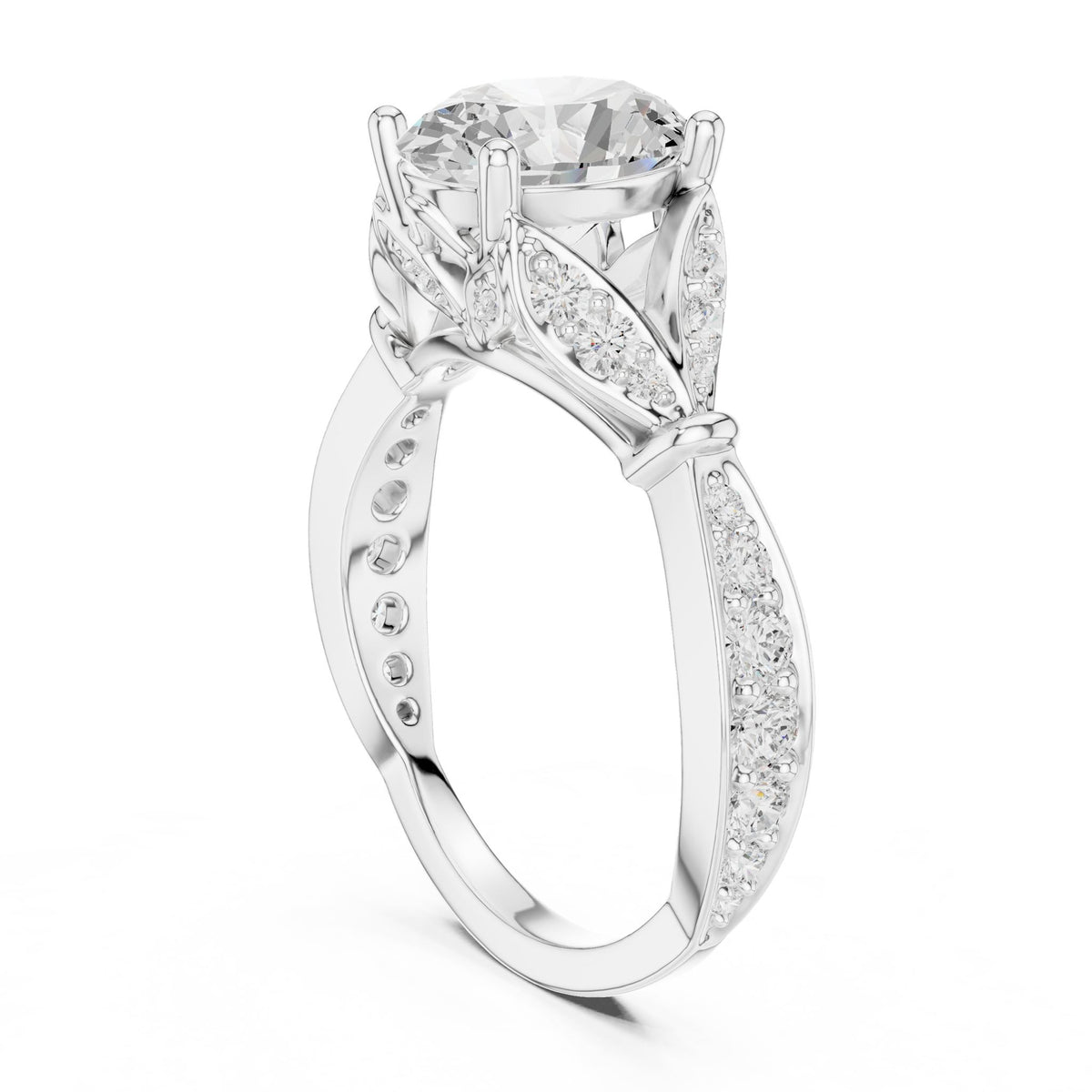 Oval Accented Lab Grown Diamond Engagement Ring